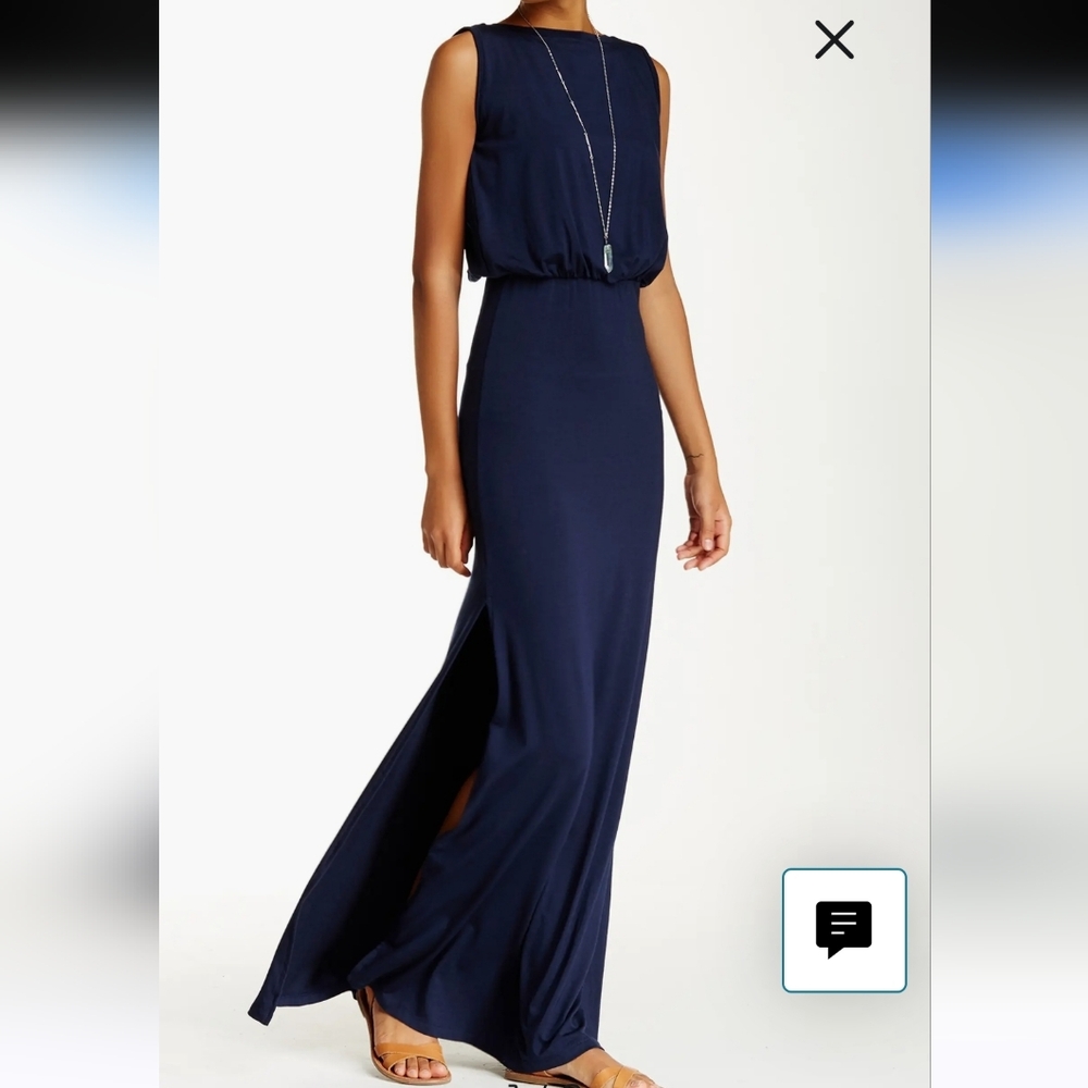 Go Couture Navy Sleeveless Maxi Dress SZ S NWOT
